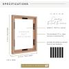 imageMCS Floating Frame with Canvas Included Art Frames for Canvas Paintings with Adhesive Fasteners and Hanging Hardware Black 12 x 16 InchWalnut woodgrain