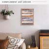 imageMCS Floating Frame with Canvas Included Art Frames for Canvas Paintings with Adhesive Fasteners and Hanging Hardware Black 12 x 16 InchWalnut woodgrain