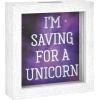 imageMCS Saving for a Unicorn Fund Bank Shadowbox White Woodgrain8x15x8 inchesSaving for a Unicorn
