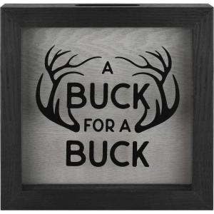imageMCS Saving for a Unicorn Fund Bank Shadowbox White Woodgrain8x15x8 inchesBuck for a Buck Hunting