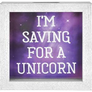 imageMCS Saving for a Unicorn Fund Bank Shadowbox White Woodgrain8x15x8 inchesSaving for a Unicorn