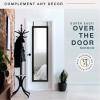 imageMCS 16x55 Black Over The Door Mirror Full Length Hanging Mirror for Bedroom and Bathroom Doors No Tools RequiredBlack