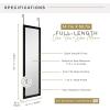 imageMCS 16x55 Black Over The Door Mirror Full Length Hanging Mirror for Bedroom and Bathroom Doors No Tools RequiredBlack