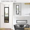 imageMCS 16x55 Black Over The Door Mirror Full Length Hanging Mirror for Bedroom and Bathroom Doors No Tools RequiredBlack
