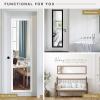 imageMCS 16x55 Black Over The Door Mirror Full Length Hanging Mirror for Bedroom and Bathroom Doors No Tools RequiredBlack