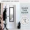 imageMCS 16x55 Black Over The Door Mirror Full Length Hanging Mirror for Bedroom and Bathroom Doors No Tools RequiredBlack