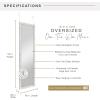 imageMCS 16x55 Black Over The Door Mirror Full Length Hanging Mirror for Bedroom and Bathroom Doors No Tools RequiredGray Woodgrain