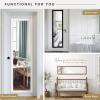 imageMCS 16x55 Black Over The Door Mirror Full Length Hanging Mirror for Bedroom and Bathroom Doors No Tools RequiredGray Woodgrain
