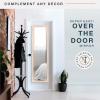 imageMCS 16x55 Black Over The Door Mirror Full Length Hanging Mirror for Bedroom and Bathroom Doors No Tools RequiredNatural Woodgrain