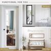 imageMCS 16x55 Black Over The Door Mirror Full Length Hanging Mirror for Bedroom and Bathroom Doors No Tools RequiredNatural Woodgrain