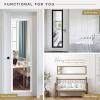 imageMCS 16x55 Black Over The Door Mirror Full Length Hanging Mirror for Bedroom and Bathroom Doors No Tools RequiredWalnut Woodgrain