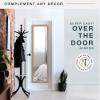 imageMCS 16x55 Black Over The Door Mirror Full Length Hanging Mirror for Bedroom and Bathroom Doors No Tools RequiredWalnut Woodgrain