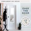 imageMCS 16x55 Black Over The Door Mirror Full Length Hanging Mirror for Bedroom and Bathroom Doors No Tools RequiredWhite