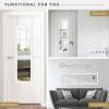 imageMCS 16x55 Black Over The Door Mirror Full Length Hanging Mirror for Bedroom and Bathroom Doors No Tools RequiredWhite