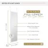 imageMCS 16x55 Black Over The Door Mirror Full Length Hanging Mirror for Bedroom and Bathroom Doors No Tools RequiredWhite