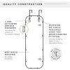 imageMCS 19x55 White Metal Over The Door Mirror With Rounded Corners Full Length Hanging Mirror for Bedroom and Bathroom Doors No Tools RequiredBlack