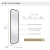 imageMCS 19x55 White Metal Over The Door Mirror With Rounded Corners Full Length Hanging Mirror for Bedroom and Bathroom Doors No Tools RequiredBlack