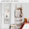 imageMCS 19x55 White Metal Over The Door Mirror With Rounded Corners Full Length Hanging Mirror for Bedroom and Bathroom Doors No Tools RequiredSilver