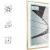 imageMCS Foundation 135x40 Poster Frame Traditional White Vertical ampamp Horizontal Wall Hanging Large Picture Frame for Photos Panoramics Posters ampamp Art Prints 1PackBrass