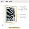 imageMCS Foundation 135x40 Poster Frame Traditional White Vertical ampamp Horizontal Wall Hanging Large Picture Frame for Photos Panoramics Posters ampamp Art Prints 1PackBrass