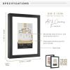 imageMCS Gallery Wooden Picture Frame for Canvas Art Boards Photos and more White 8x10 with 5x7 MatBlack