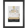 imageMCS Gallery Wooden Picture Frame for Canvas Art Boards Photos and more White 8x10 with 5x7 MatBlack
