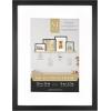 imageMCS Gallery Wooden Picture Frame for Canvas Art Boards Photos and more White 8x10 with 5x7 MatBlack