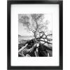 imageMCS Gallery Wooden Picture Frame for Canvas Art Boards Photos and more White 8x10 with 5x7 MatBlack