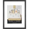 imageMCS Gallery Wooden Picture Frame for Canvas Art Boards Photos and more White 8x10 with 5x7 MatBlack