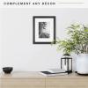 imageMCS Gallery Wooden Picture Frame for Canvas Art Boards Photos and more White 8x10 with 5x7 MatBlack