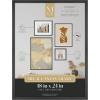 imageMCS Gallery Wooden Picture Frame for Canvas Art Boards Photos and more White 8x10 with 5x7 MatBlack