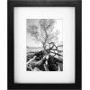 imageMCS Gallery Wooden Picture Frame for Canvas Art Boards Photos and more White 8x10 with 5x7 MatBlack