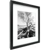 imageMCS Gallery Wooden Picture Frame for Canvas Art Boards Photos and more White 8x10 with 5x7 MatBlack