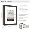 imageMCS Gallery Wooden Picture Frame for Canvas Art Boards Photos and more White 8x10 with 5x7 MatBlack