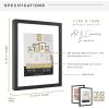 imageMCS Gallery Wooden Picture Frame for Canvas Art Boards Photos and more White 8x10 with 5x7 MatBlack