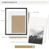 imageMCS Gallery Wooden Picture Frame for Canvas Art Boards Photos and more White 8x10 with 5x7 MatBlack