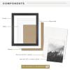 imageMCS Gallery Wooden Picture Frame for Canvas Art Boards Photos and more White 8x10 with 5x7 MatBlack