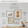 imageMCS Gallery Wooden Picture Frame for Canvas Art Boards Photos and more White 8x10 with 5x7 MatBlack