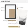 imageMCS Gallery Wooden Picture Frame for Canvas Art Boards Photos and more White 8x10 with 5x7 MatBlack