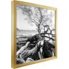 imageMCS Gallery Wooden Picture Frame for Canvas Art Boards Photos and more White 8x10 with 5x7 MatNatural