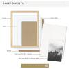 imageMCS Gallery Wooden Picture Frame for Canvas Art Boards Photos and more White 8x10 with 5x7 MatNatural