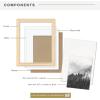 imageMCS Gallery Wooden Picture Frame for Canvas Art Boards Photos and more White 8x10 with 5x7 MatNatural