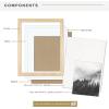 imageMCS Gallery Wooden Picture Frame for Canvas Art Boards Photos and more White 8x10 with 5x7 MatNatural