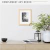 imageMCS Gallery Wooden Picture Frame for Canvas Art Boards Photos and more White 8x10 with 5x7 MatNatural