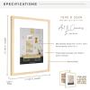 imageMCS Gallery Wooden Picture Frame for Canvas Art Boards Photos and more White 8x10 with 5x7 MatNatural