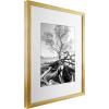 imageMCS Gallery Wooden Picture Frame for Canvas Art Boards Photos and more White 8x10 with 5x7 MatNatural