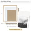 imageMCS Gallery Wooden Picture Frame for Canvas Art Boards Photos and more White 8x10 with 5x7 MatNatural