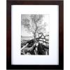 imageMCS Gallery Wooden Picture Frame for Canvas Art Boards Photos and more White 8x10 with 5x7 MatWalnut