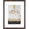 imageMCS Gallery Wooden Picture Frame for Canvas Art Boards Photos and more White 8x10 with 5x7 MatWalnut