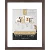 imageMCS Gallery Wooden Picture Frame for Canvas Art Boards Photos and more White 8x10 with 5x7 MatWalnut